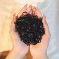 Small rubber band pure black hair decoration Japanese high elasticity headrope thin small disposable small rubber band hair rope headband T. 