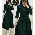 Long Coat Style Shirt with Adjustable Belt. 