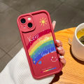 Hontinga for Infinix Note 40 Back Cover Rainbow Smile Ladder Soft Camera Protection Rubber Phone Case. 