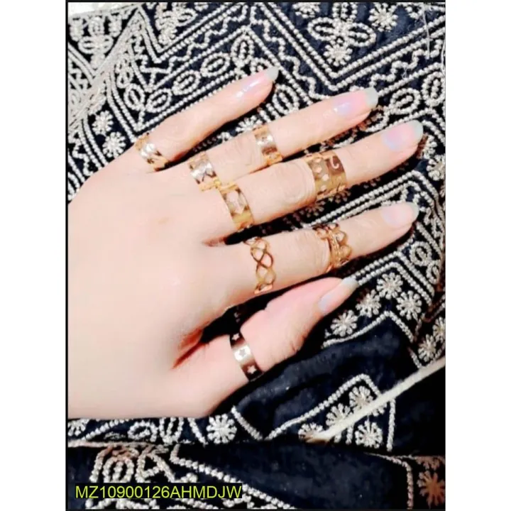 Normal Rings Daraz Set of 10 Multi Design Rings. | Daraz.pk