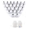 24 Icing Nozzles For Cake Decoration with Disposable Icing Bags 15 Pcs. 