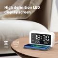 Three Groups LED Alarm Clock With Three Gears Night Light Brightness And Can Used To Telphone Wireless Charger. 