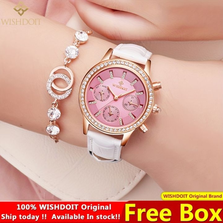WISHDOIT Watch For Girls Waterproof Stainless Steel Fashion