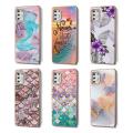 Luxury Glitter Fish Scale Shell Cover Flower Marble Pattern Hard Case For Motorola Moto G Pure G Stylus 2021 G60 G71 E40 Edge 20. 