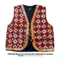 Sindhi Saraiki Multani Ajrak Traditional Cultural Wear Embroidered Waist Coat Koti for Girls & Women by Zenz Pakistani Handicrafts. 