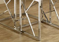 Home Collection Modern Stainless Steel Frame Nesting White End Table. 
