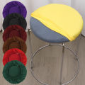 Round Chair Cover Spandex Bar Stool Cover Elastic Seat Covers For Coffee Bar Home Chair Solid Stretch Chair Cover 1Pcs. 