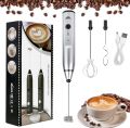 Rechargeable Electric Foam Maker - Handheld Milk Wand Mixer Frother for Hot Milk, Hand Blender Coffee, Egg Beater. 
