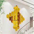 12PCS Removable Acrylic Mirror Setting Hexagon Wall Sticker Decal Honeycomb Mirror for Home Living Room Bedroom Decor. 