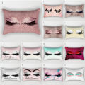 Eyelashes Pillowcase Throw Pillows Lash Cushion Cover Geometric Sofa Cushion Eye Pillow Covers Waist Pillowcase Sofa Cushions. 