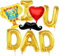Happy Father's Day Series Banner Love You Dad Best Moustache King Bow Tie Set Foil Balloon Belon Selamat Hari Ayah Daddy. 