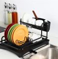 2 Tier Aluminium Alloy Rustproof Heavy Dish Rack Drainer. 