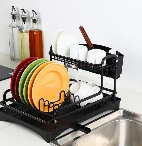 2 Tier Aluminium Alloy Rustproof Heavy Dish Rack Drainer
