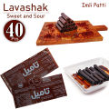 40 Pcs - Lavashak Imli Strips Fruit Roll - Sweet and Sour Tamil Imli Sauce Layer - Viral Irani Imli Patti Rolls Taili - lavashak fruit leather - Souce Candy Sheet. 