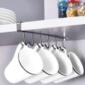 Cups Wine Glasses Storage Hooks, Scarf Hanging Hook, Rack Holder, Cabinet No Drilling, Hook Cup Holder, Under Cabinet Mug Cups, for Kitchen, Bathroom, Wardrobe (Black). 