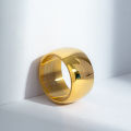 Punk Wide 12mm Glossy Thick Ring Hip Hop Jewelry Titanium Stainless Steel Chunky Rings For Men. 