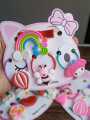 Hair Pony & Pins for Baby Girls & Mixed styles Rainbow , Cartoon Bee and fruit Lovely Candy Colorful Plastic.. 
