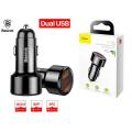 BASEUS AURORA SERIES 45W 6A Quick Charge 3.0 / SCP HUAWEI / AFC SAMSUNG Dual USB WITH digital display Car Charger -. 