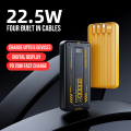 Q125 Cyberpunk Powerbank 20000mAh with 66W Superfast PD Output | Built-in 4 Cables | Digital Display for Real-Time Charging Status | Stylish Cyberpunk Design | High-Capacity Powerbank for Android, iPhone, Laptops, and WiFi Routers | Fast Charging & Durabl. 