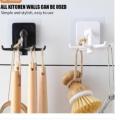 Kitchen Utensil Hanger 360° Rotatable 6 Hooks  Under Cabinet Spoon Holder  Self Adhesive Kitchen Hooks. 