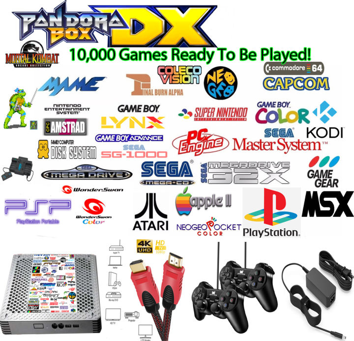 Pandora Box gaming DX 10000+ Arcade Box Video Game Console for PS1/DC/N64 50000+Games Game Box Plug and Play Game Console 4K HD Display Emulator Console