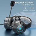 Phonikas Q9 Gaming Bluetooth Wireless Headphones With Removable External Mic - PHOINIKAS Q9 Gaming Headset 3.5mm Wired/Wireless bluetooth5.0 40mm Driver LED Light Over-ear Headphone with Mic for Computer PC PS3/4. 