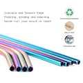 Rainbow Color Reusable Metal Straws Set  304 Stainless Steel Drinking Straw Milk Drinkware Party Accessory. 