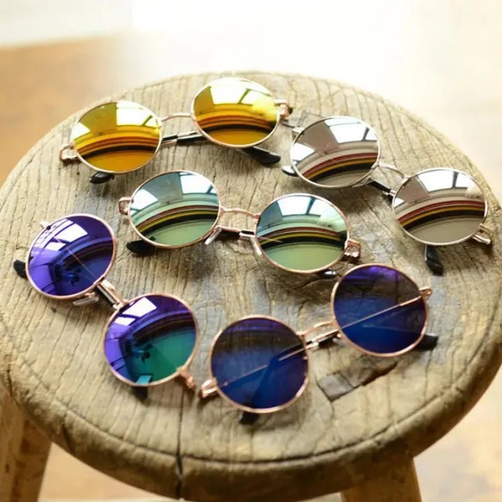 Metal%20Black%20Round%20Kids%20Sunglasses%20Brand%20little%20girl/boy%20Baby%20Child%20Glasses%20goggles%20oculos%20UV400%20Small%20face%20Suit%20For%202~6%20age%20-%20Image%203