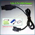 USB Charger for 3.6v 3.7v Battery Pack  with SM Plug NiCD NiMH Li Ion cell. 