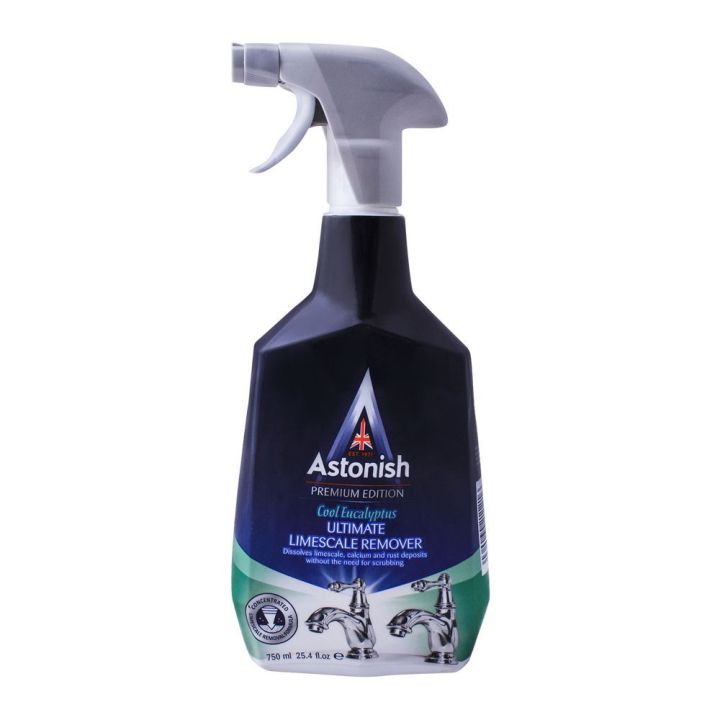 Astonish Limescale Blast - Limescale Remover - No Scrub Cleaner Tackles Hard Water, Limescale & Calcium - Cruelty Free Bathroom & Kitchen Cleaning Solution, 750ml Spray Bottle (UK Imported)