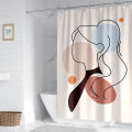 Digital Printing Polyester Shower Curtain Waterproof Bathroom Partition Curtain Toilet Hanging Curtained. 