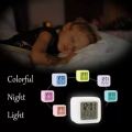 Dice Table Alarm Clock – Time and Temperature Digital Display Battery Operated Alarm Clock (Colorful). 