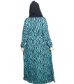 #24 Tiger Print Front Open Abaya with Belt | Burqa for Women & Girls | Printed Designer Abaya | Premium Georgette Fabric | Green. 