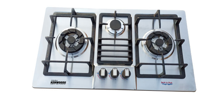 Kitchen Kenwood 3 Burner 31 Inch Stainless Steel Top Hob Stove Burner With Auto Ignition System(Both Natural Gas And LPG Models Available)