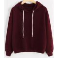 Maroon Plain Fleece Pullover Hoodie For Men And Women. 