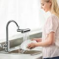 Multifunctional Kitchen Sink Waterfall Faucet 4 in 1 - 360° Rotating Waterfall Bubbler with 4 Modes, Anti-Splash, Pressurized, Universal Faucet Extension for Vegetable Washing. 