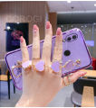 For Huawei Nova 3 Phone Cover + 3D Love Heart Wristband Fashion Ultra Thin Shiny Plating Bumper Soft TPU Silicone Shockproof Protective Case Back Cover. 