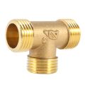 2X Brass T Shape Water Fuel Pipe Equal Male Tee Adapter Connector 1/2 Inch Thread. 