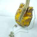 Traditional Hand potli fancy embroidery  bridal clutch bag for wedding best gift for women/Pouch style drawstring bag. 