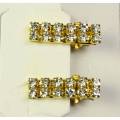 Pack Of 2 - Small Golden Brooch clip Pin With Stone. 