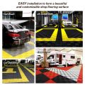 FLOOR TILES ANTI SLIP, MODULAR FLOOR TILES, NON-SLIP PLASTIC FLOOR TILES, INTERLOCKING GARAGE FLOOR TILES, PLASTIC TILES GRID DRAINAGE MAT SQUARE MAT SIZE OF 10 WIDTH 12 LENGTH. 