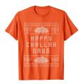 Funny Hanukkah Shirt Happy Challah Days Cute Chanukah Gift Tops Shirts Graphic Youthful Cotton Men's T Shirt Cool. 