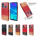 lthmy for Huawei P Smart Pro 2019 Back Case Ultra Slim Fit Contrast Color Hard PC Leather Cover. 