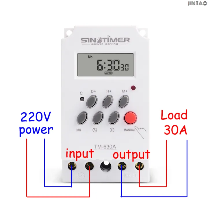 2022 SINOTIMER 30A 220V AC 12V Volt DC Din Rail Digital TIMER SWITCH ...