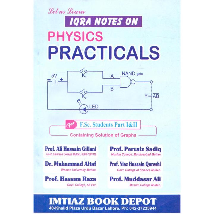 Iqra Notes On Physics Practical's for F.SC Part 1 & 2