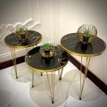 1 Pcs / Set of 3 Round Coffee Table HIGH Gloss Nesting End Tables - Round Wood Stacking Coffee Side Accent Tables with Metal Legs for Living Room, Home Office, Nightstands for Bedroom, Sturdy Easy Assembly - 3 Piece Nesting Table set for living Room. 