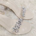 Stylish Transparent Crystal Buckle High Heel Sandals for Women. 