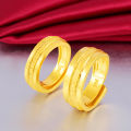 ZQ Vietnam placer gold frosted ring for couples ethnic style retro exquisite adjustable opening accessories. 