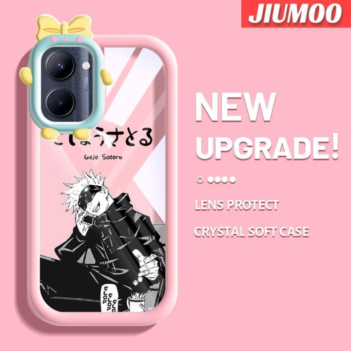 JIUMOO Case For Realme C33 Case One Piece Naruto Pattern Monster Bowknot Casing Transparent Soft Silica Gel Shockproof Phone Cases Camera Lens Protective Cover