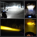 motorcycle H4 LED headlight bulb 1 piece dual color white & yellow. 